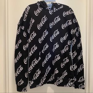 EUC Coca-Cola Font Logo Hoodie Small Medium